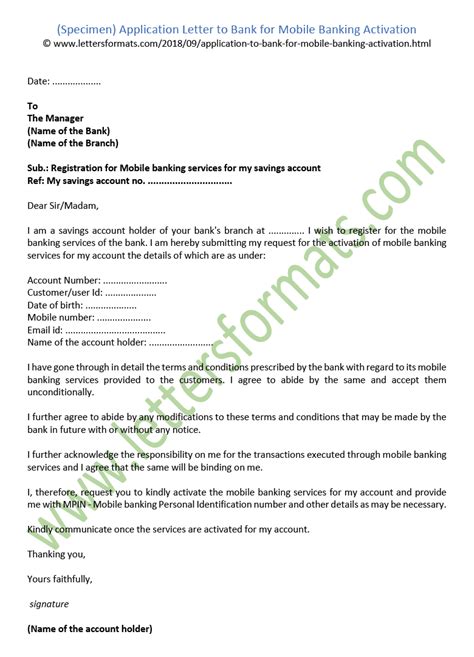 Note that you should have active mobile to note to visitors: Letter To Comunicate Bank Account Details : Sample Letter ...