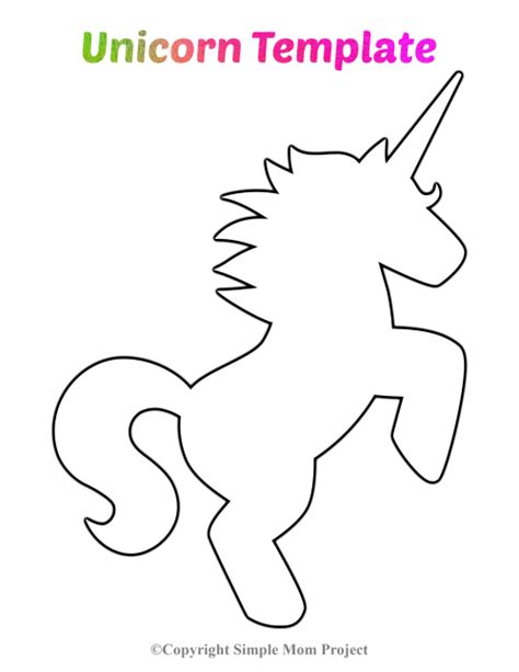 Free Printable Unicorn Craft Template
