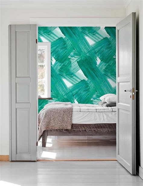 We Love This Beautiful Green Contemporary Bold Abstract Wallpaper