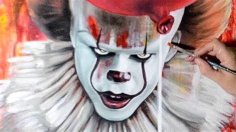Painting Pennywise Clown With Acrylic Paints Stephen Kings It Youtube