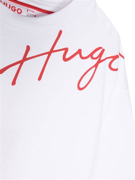 Hugo Kids Chest Logo Print Detail T Shirt Farfetch