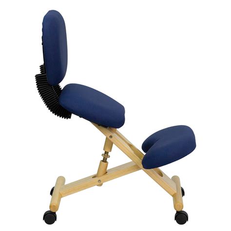 The cellbell c56 office chair comes with the reclining option. Mobile Wooden Ergonomic Kneeling Posture Chair in Navy ...
