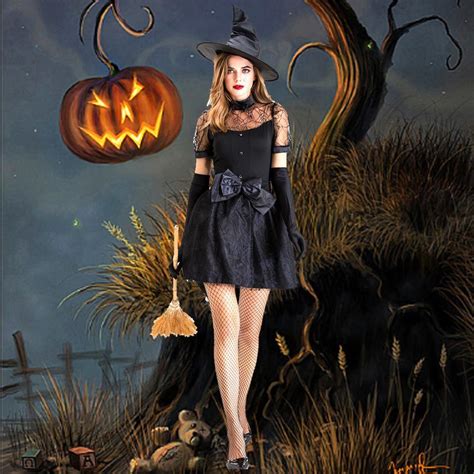 Adult Women Cospaly Wicked Witch Fancy Dress Halloween Party Costume