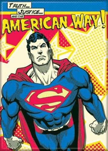 Dc Comics Superman Truth Justice The American Way Refrigerator Magnet New Unused Ebay