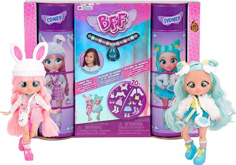 BFF By Cry Babies Coney Sydney Twin Pack Collectible Fashion Dolls With Long Hair Fabric