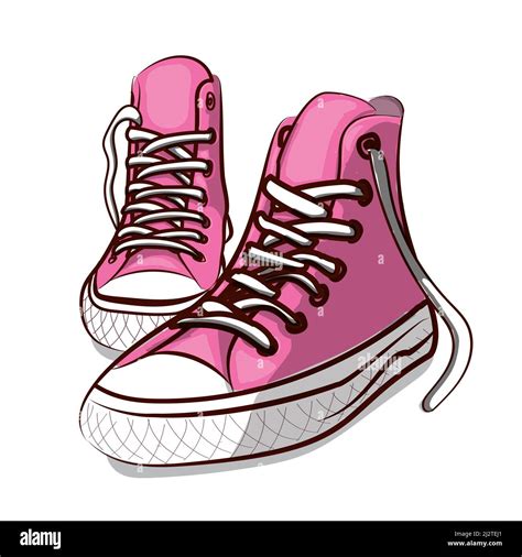 Beautiful Pink Sneakers Vector Illustration For A Picture Or Poster Youth Shoes Sports