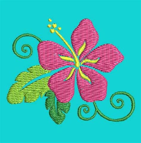 Tropical Flower Machine Embroidery Designs Flower Embroidery Etsy