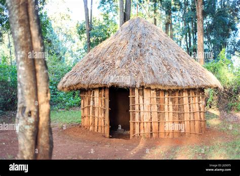 Traditional Tribal Hut Of Kenyan People Nairobi East Africa Stock