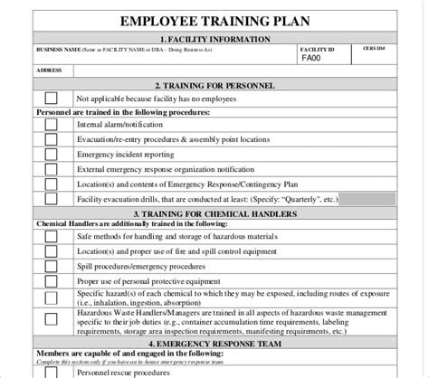 Employee Training Template Excel Templates