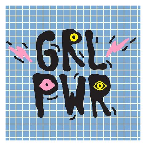 Premium Vector Grl Pwr Short Quote Girl Power Cute Hand Drawing Illustration For Print