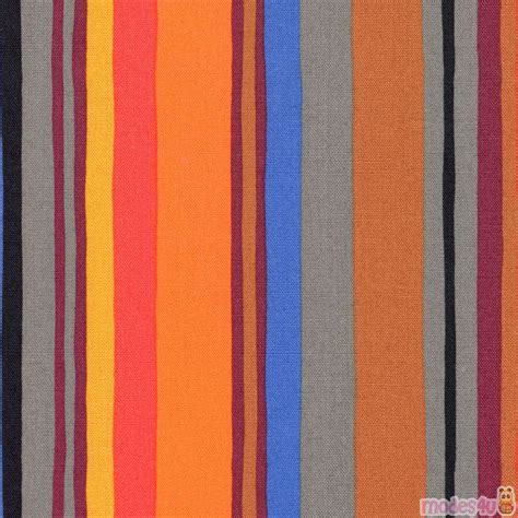 Robert Kaufman Fabric Orange Black Grey Stripe Psychedelia Modes4u