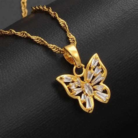 18k gold plated butterfly necklaces butterfly pendant etsy gold necklace for men butterfly