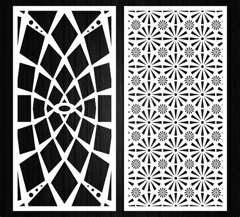 7 Vector Geometric Pattern Paneldxfaisvgeps Decorative Etsy