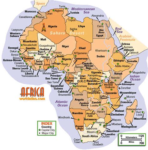 Interactive Physical Map Of Africa Maps Of All African Countries