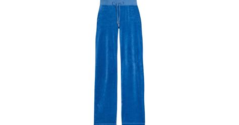 Juicy Couture Embellished Velour Track Pants In Blue Lyst