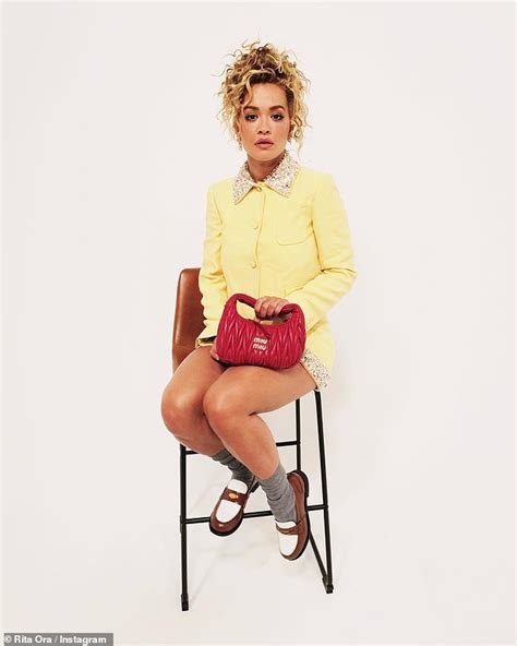 Rita Ora Puts On A Leggy Display In Bright Yellow Co Ord As She Models