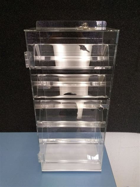 Acrylic Display Case Multi Use Rotating Stand With 5 Shelves Clear Ad