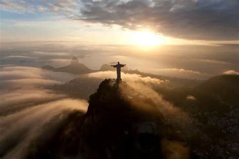 Breathtaking Shot Of Christ The Redeemer Taken From 1500 Feet Above