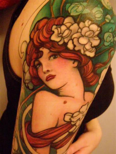Stotker has uploaded 728 photos to flickr. A stunning Jeff Gogue Art Deco tattoo of a pin up girl with flowers in her hair « « Ratta Tattoo