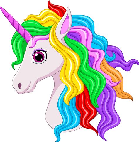 Cute Magical Unicorn Head Cartoon 5161935 Vector Art At Vecteezy