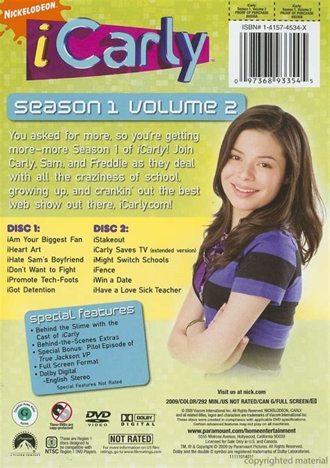 Icarly Season 1 Volume 2 Dvd 2008 Dvd Empire