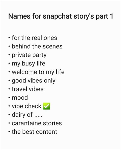 snapchat story names part 1 names for snapchat snapchat names snapchat stories