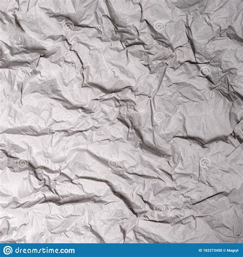 Crumpled Gray Paper Texture Wrinkled Paper Background With Cracks And