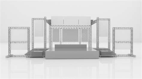 3d Stage Stage Podium On White Background Stage Mockup 3d Rendering