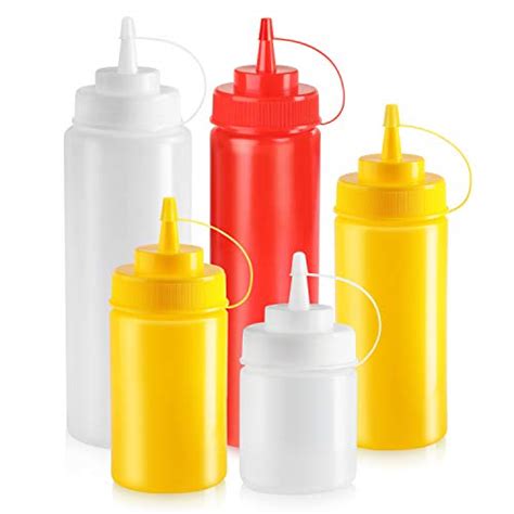 New Star Foodservice 26344 Squeeze Bottles Plastic Wide Mouth 16 Oz Red Pack Of 6 Pricepulse