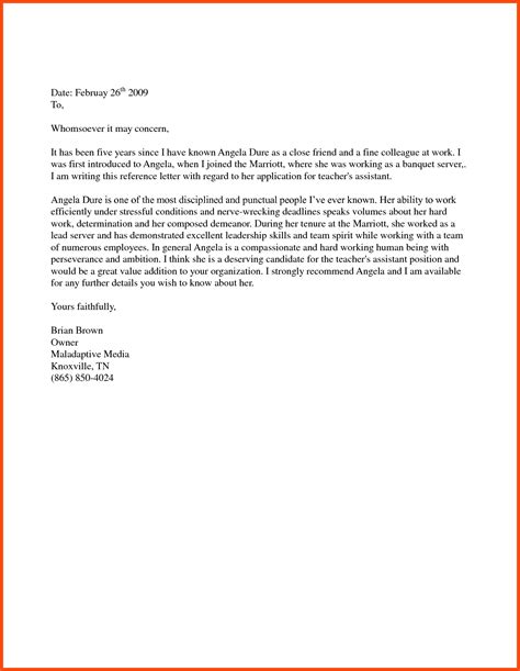 Letter Of Recommendation Template For Residency