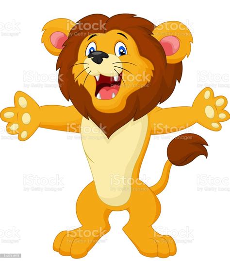 Happy Cartoon Lion Posing Stock Illustration Download Image Now
