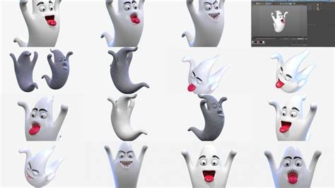 Cartoon Ghost Characters Pack 3d Model Collection Cgtrader