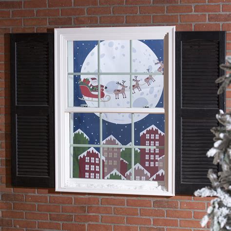 Christmas Night Window Shade I Americas Flags