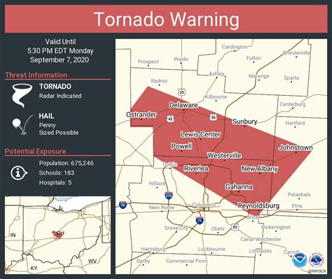 Tornado Warning Continues For Westerville Oh Reynoldsburg Oh Delaware