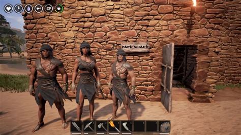 Conan Exiles Gameplay The Pack Official Server The Iron Tool Upgrade Naked Dancing Youtube