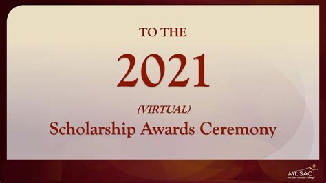 2021 Mt Sac Scholarship Awards Ceremony Youtube