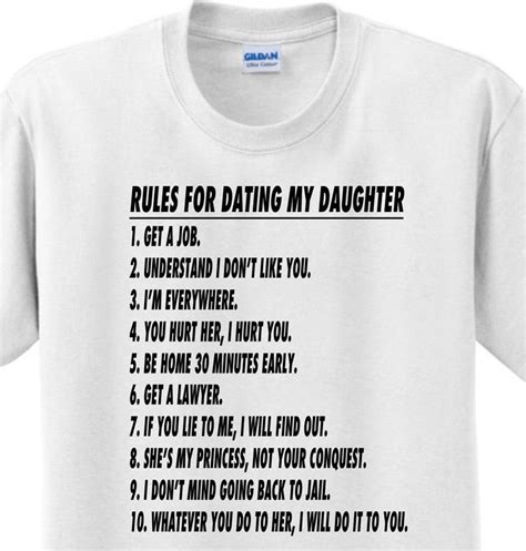 Free shipping on orders over $25 shipped by amazon. Details about Rules For Dating My Daughter Funny Fathers ...