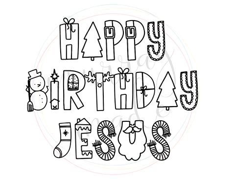 Happy Birthday Jesus Christmas Coloring Sheet Download - Etsy