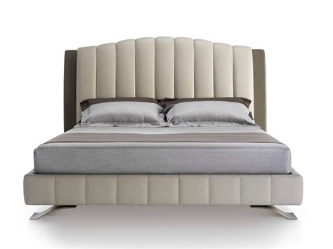 Haussmann Leather Double Bed With High Headboard By Hugues Chevalier