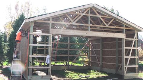 Barn style garage and bonus room. DIY Pole Barns Shed/Garage Construction LP SmartSide - YouTube