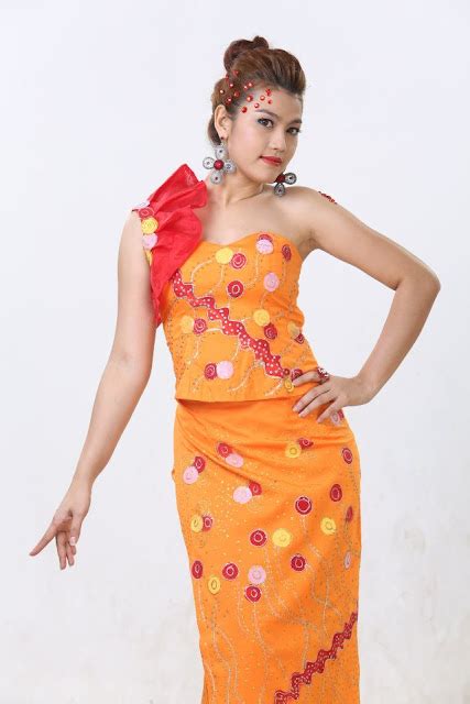 Myanmar Celebrities Actress With Myanmar Outfit Ei Chaw Po