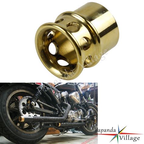 Brass Motorbike Drilled Exhaust Tips Universal For Harley Triumph Xs650