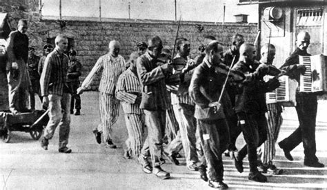 Responsibility for the camps, their construction and management rested with ss leader heinrich himmler. Mauthausen, Austria, An orchestra escorts prisoners ...