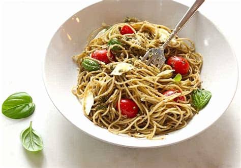 You can use it in pastas, on bread and on grilled chicken! homemade-basil-pesto-angel-hair-pasta