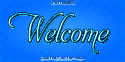 Premium Vector Blue Calligraphic Welcome Editable And Scalable Vector