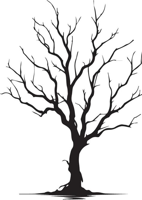 Naked Tree Vector Silhouette Black Color Vector Art At Vecteezy