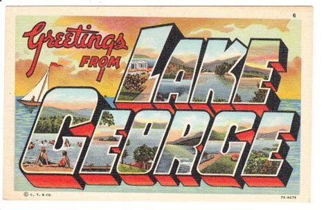 Lake George New York Vintage Big Letter By Picturesfromthepast Lake