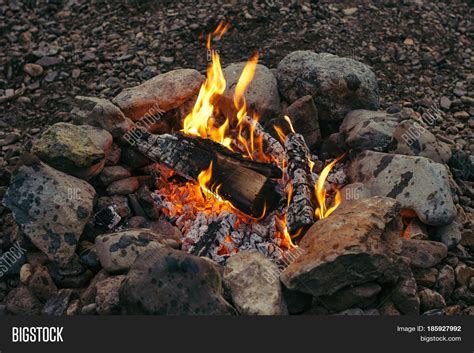 Evening Small Fire Image And Photo Free Trial Bigstock