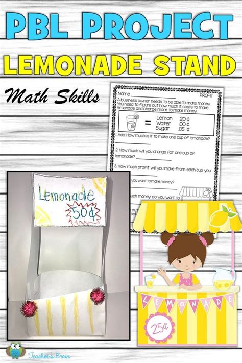 You have to be able to deliver and convince in that time frame. Project Based Learning Activities | Lemonade Stand ...