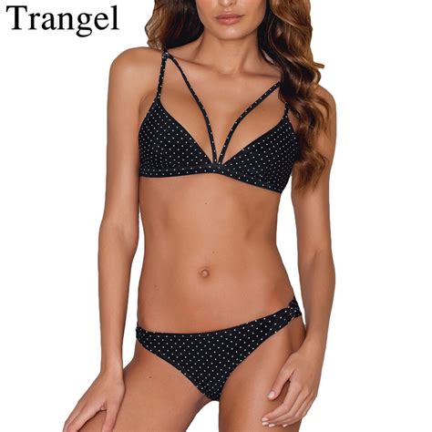 Buy Trangel Sexy Bikinis Brand Push Up Swimwear White Dot Swimsuit Women